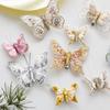 10PCS Multicolor Christmas Butterfly Ornament Gold Powder Accessories Christmas Tree Decoration Hollow with Clip