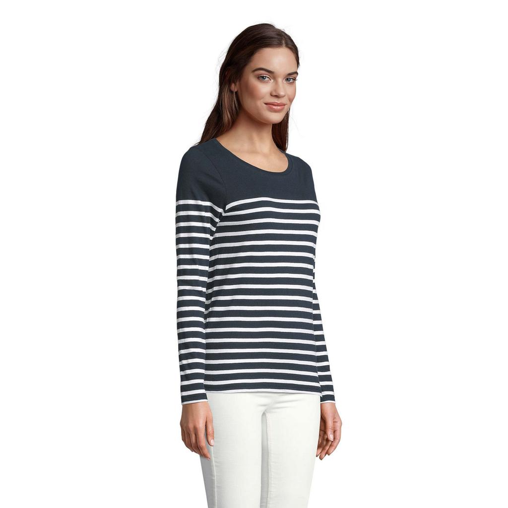 SOLS Womens/Ladies Matelot Striped Long-Sleeved T-Shirt