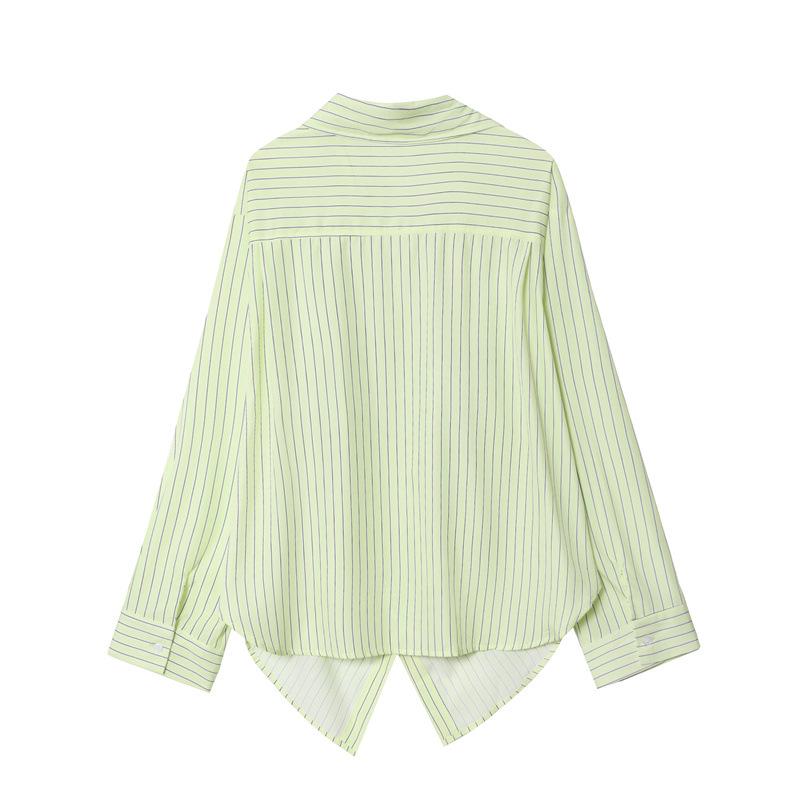 2025 Winter New European & American Style Women's Striped Batwing Sleeve Shirt