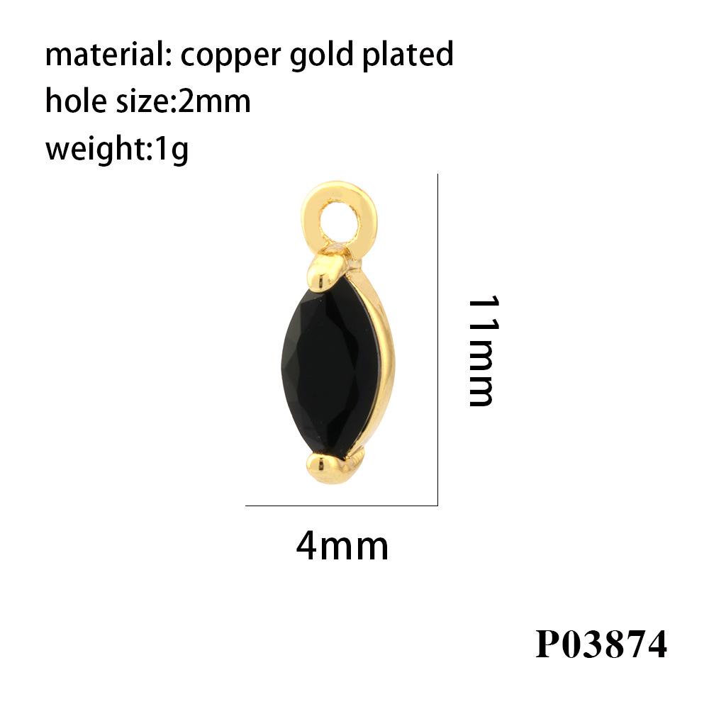 18K Gold-Plated Zircon Marquise Pendant DIY Jewelry Materials