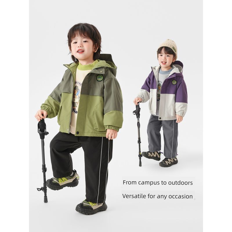 Boys' Mountain Series Waterproof Fleece-Lined Cotton Jacket for Autumn and Winter 2025 New Children's Clothing Windproof Jacket for Kids and Babies