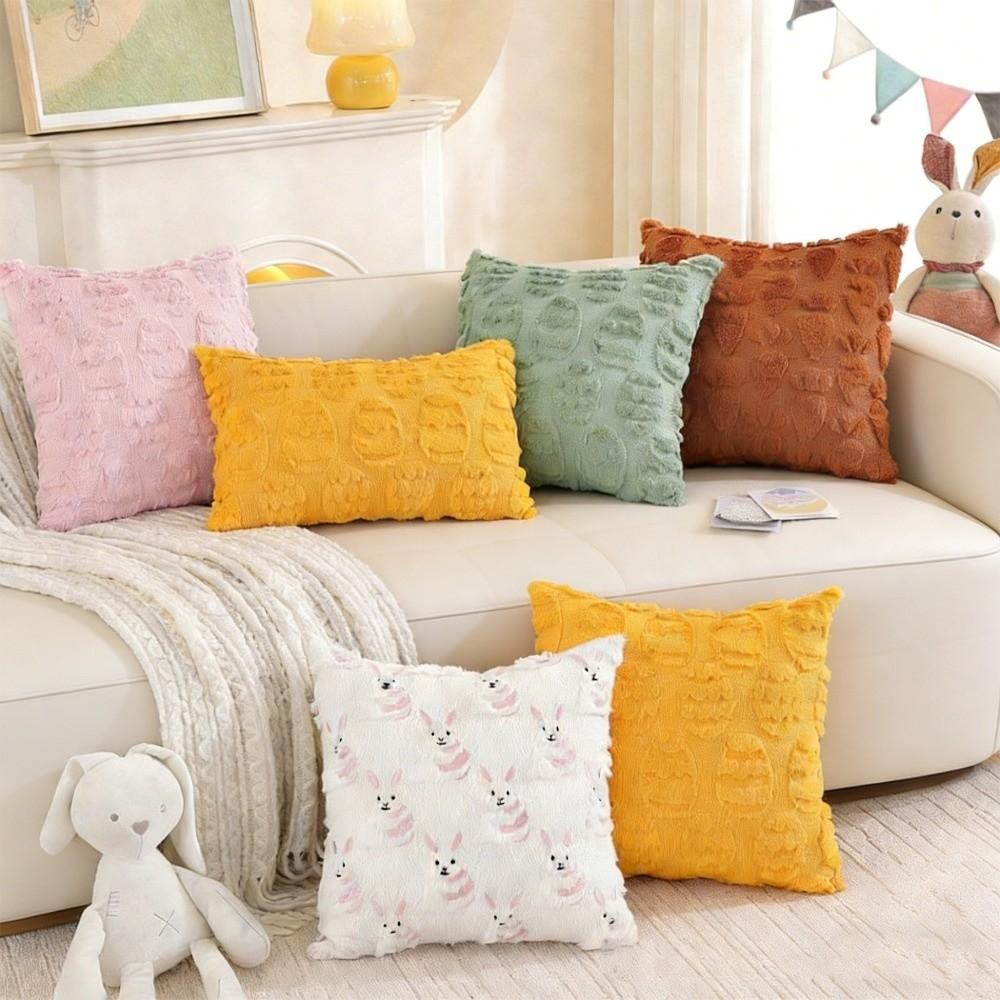 Egg Pattern Plush Pillow Case Super Soft Throw Pillowcase Cushion Cover Car Cushion