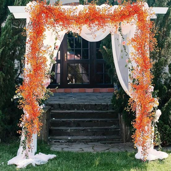 Scary Holiday Table Centerpiece 1.8M Artificial Ivy Vines, Halloween Garland Hanging Plastic Leaves Vine, UV Resistant Multicolored Seasonal