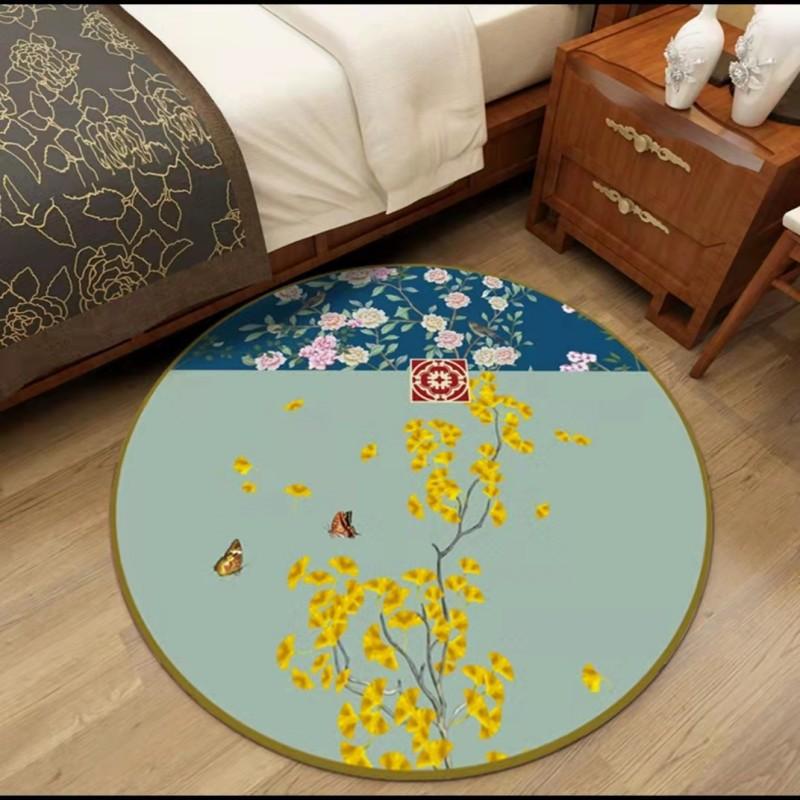 New Chinese Circular Carpet Chinese Style Living Room Bedroom Study Zhuzhou Round Blanket Fashion National Style Coffee Table Mat Bed Blanket
