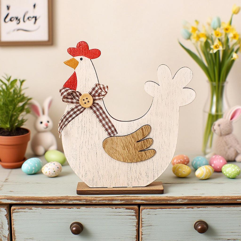 Ming Guan Nordische Oster-Holzhahn-Paar-Dekorationen