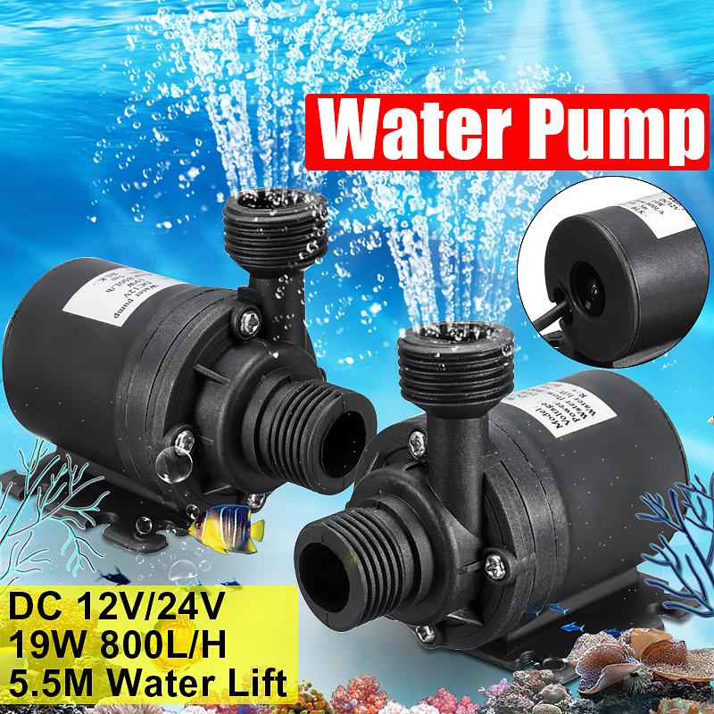 

DC 12V/24V 5M 800L/H Portable Mini Brushless Motor Ultra-quiet Submersible Water Pump for Cooling System Fountains Heater