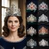 Gold Princess Hair Tiara Shiny Rhinestone Crown Luxury Ethnic Dance Crown  Wedding