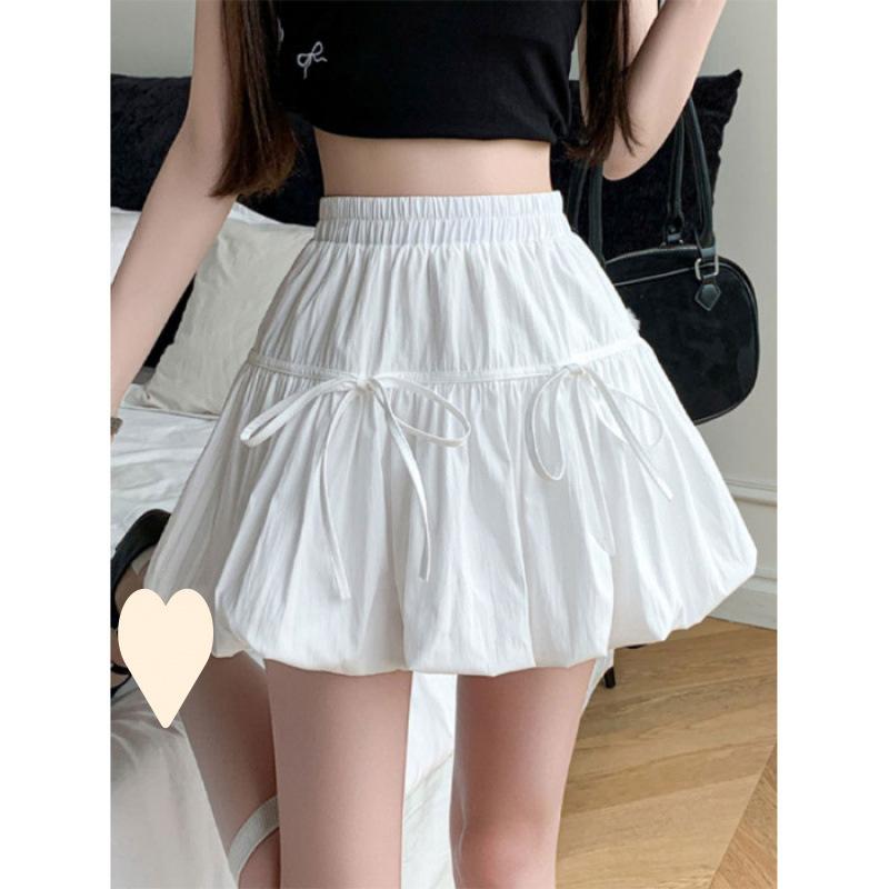 Дизайн Бант Облако Пушистая Юбка Женская Летняя Сладкий Бутон Юбка Складчатая Юбка-Фонарик S