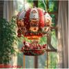 Weihnachts-Heißluftballon Weihnachtsmann Acryl flache Hängeornamente, Schlafzimmer- und Wohnzimmerwanddekoration mit Kette und Haken