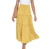 Women's Drawstring High Rise Midi Skirt Tiered Ruffle Maxi Skirt Casual Summer Long Skirt