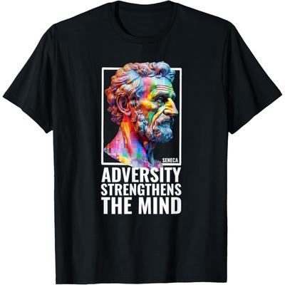 Modern Stoic Philosophy Adversity Quote Seneca Philosopher T-Shirt