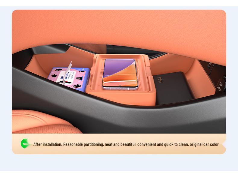 Hiace 07EV Dustproof Silicone Storage Box: Fits 25 Models, Perfect for Center Console Organization.
