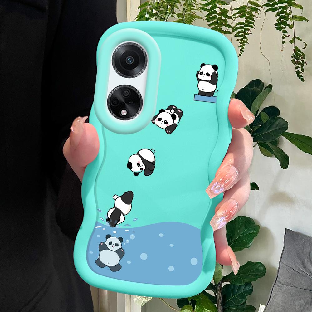 

Окрашенный узор Big Wave Edge Мягкий силиконовый материал Macaron чехол для телефона противоударный защитный резиновый чехол для OPPO Reno Realme Realme C11 2021 синий