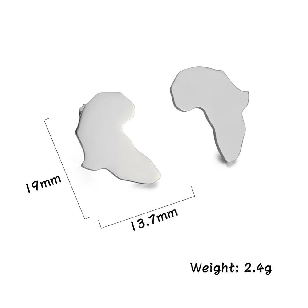 My Shape Mini Afrika Herz Ohrstecker für Damen Mädchen Goldfarbe Edelstahl Hohl Afrikakarte Stecker Ohrring Modeschmuck