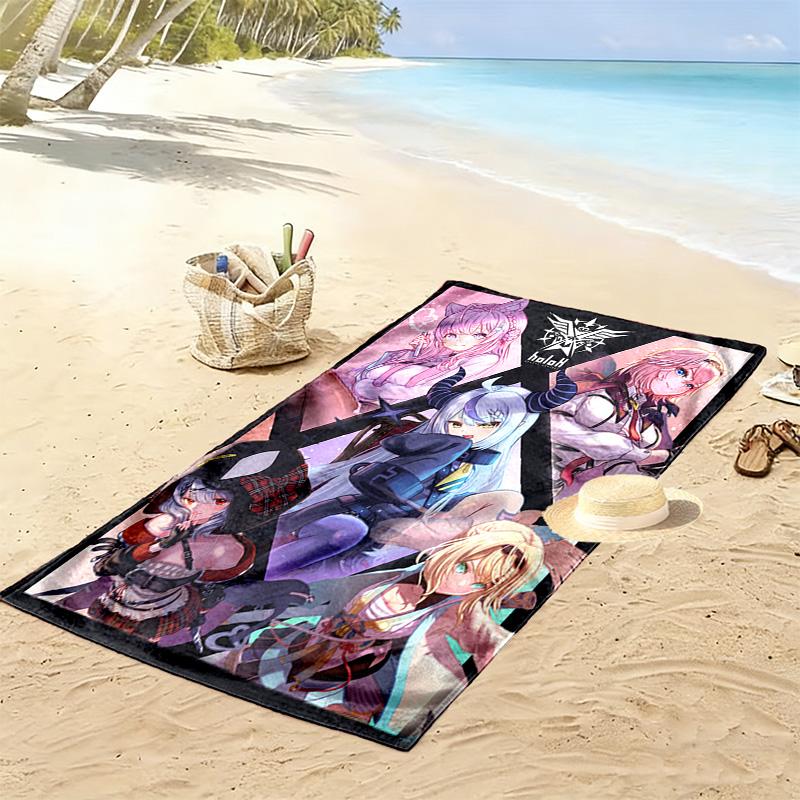 HoloLive & NIJISANJI 2D Flat Print Beach Towel, Large Soft Quick Dry Towel for Beach Camping SwimmingDSTJ0925111
