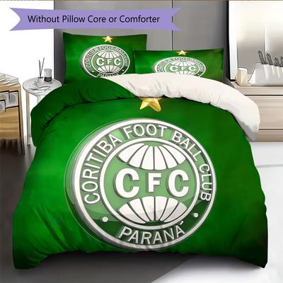 Literie motif Coritiba FC Décoration de la maison Cadeau d'anniversaire (1 housse de couette + 2 taies d'oreiller, sans garniture.)