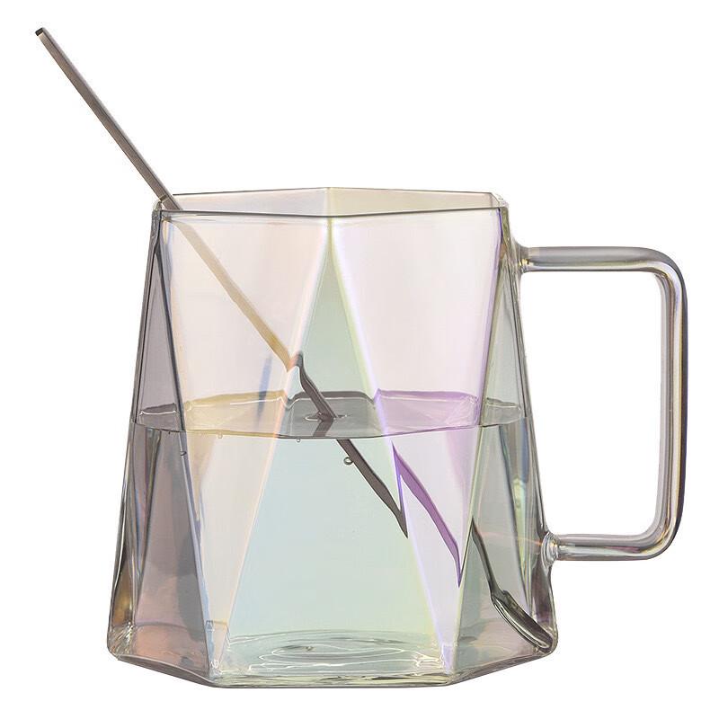 Changqi Colorful Diamond High Borosilicate Glass Mug Set