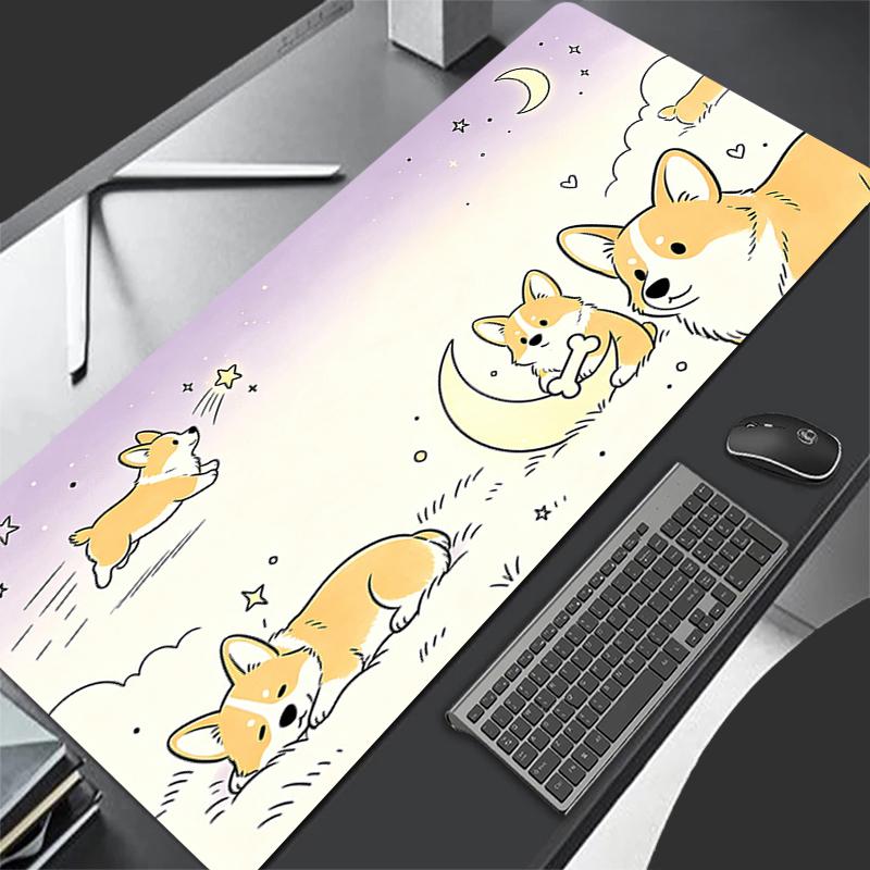 Cute Corgi Chai Dog Mouse Pad Laptop Computer Gamer Desk Mat Large Gaming ESports Mousepad Rubber Keyboard Pad Kawaii Mausepad