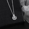 S999 Sterling Silver Star and Moon Zircon Necklace - Elegant Light Luxury Design for Women