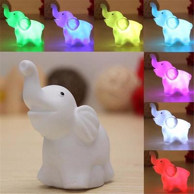 Lâmpada de luz noturna LED brinquedos elefante colorido mudando luzes para a decoração do quarto festa