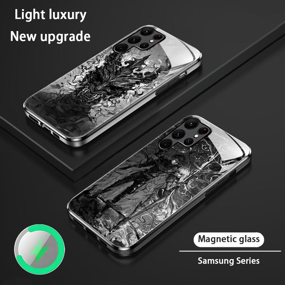 Cool Shadow slave  Phone Case For Samsung S25 S24 S23 S22 S21 S20 Plus Ultra Note20 Glass Magnetic Case