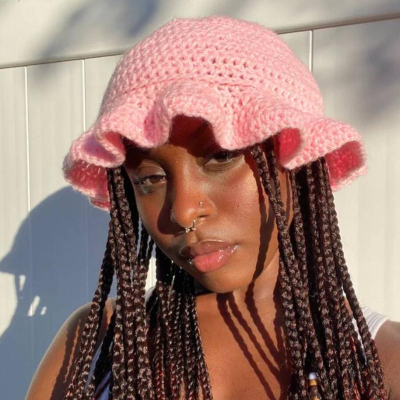 Hand knitted cute woolen hat little yellow duck pudding dog warm scarf adult hat