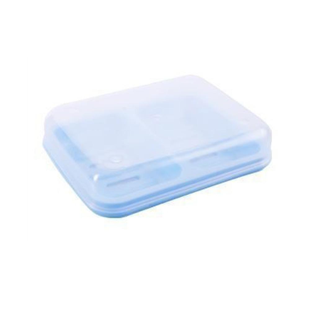 Waterproof Soap Dish Double Grid Soap Holder New Draining Soap Box Kitchen Sink синий