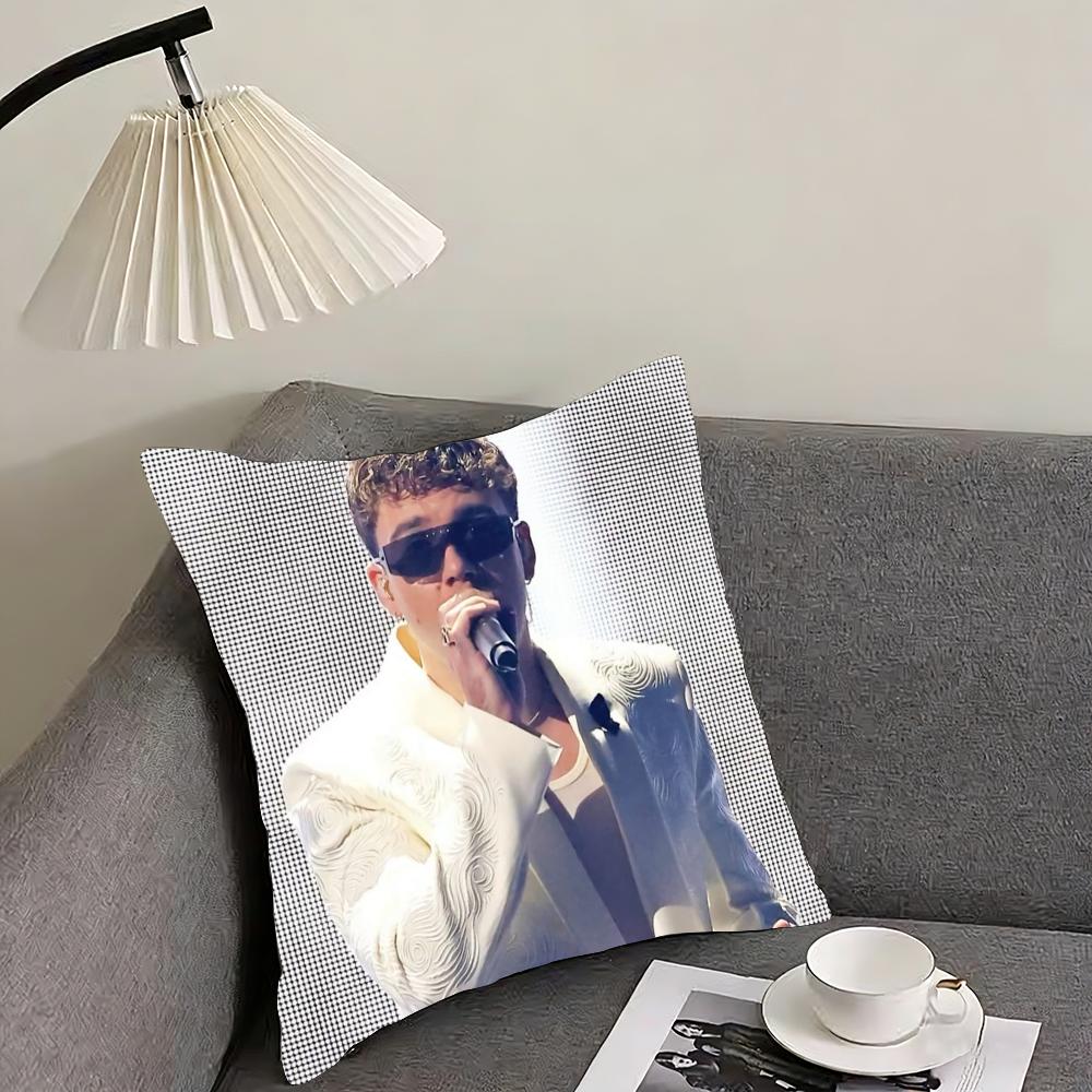 

Hot Singer Q-Quevedo Buenas Cushion Cover Reversible Plush Pillow Cover – For car, sofa, bedroom, perfect as a gift. 12x12Inch