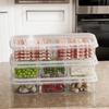 Refrigerator Storage Box Packed Meal Crisper Food Grade Plastic Sealed Food Meat 2/3-Compartment Refrigerated Storage