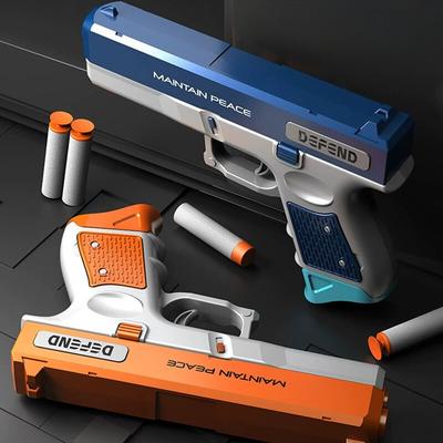 Lansator Moale de Darts pentru Copii Pistol Jucărie Realist Pistol cu Darts din Spumă Manual Jucărie Interactivă de Tir de Interior pentru Copii cu 8 Gloanțe Moi