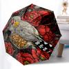 1pc Sturdy 8-Bone Auto Umbrella, Birds In the Branch Umbrella, Digital Printed, Foldable Umbrella for On-the-Go Outdoor Use