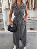 European & American Style Sleeveless Tie-Waist Denim Dress