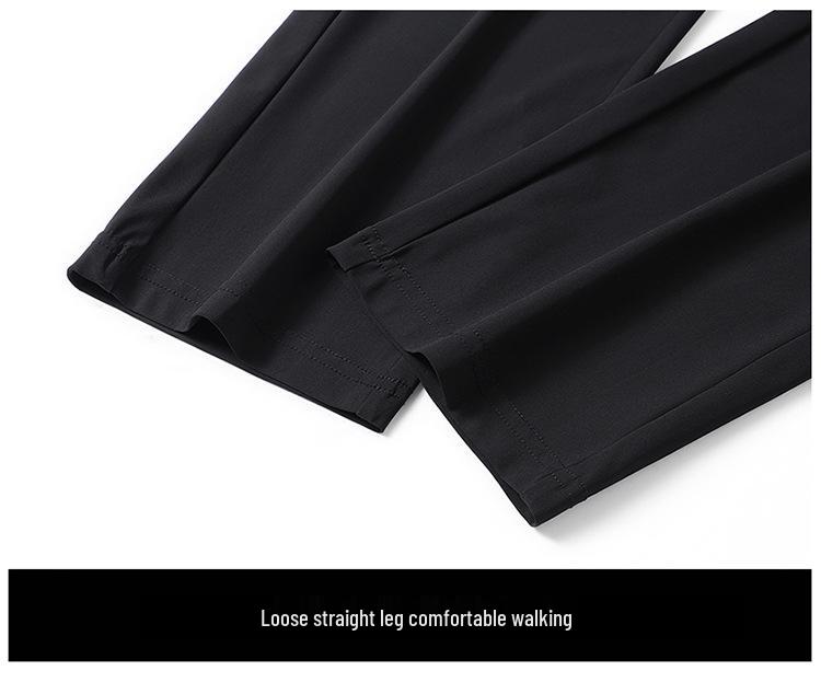 Men's Plus Size Quick-Dry Ice Silk Joggers - High Elasticity, Breathable, Straight Leg, Outdoor Casual Pants
