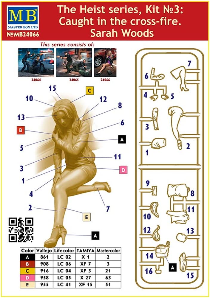 Master Box Raubunterdrückungsserie Passagieropfer Sarah Woods Plastikmodell MB24066 1/24
