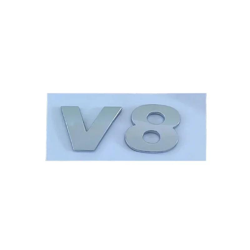 3D ABS Chrome Black V6 V8 Letters Car Rear Trunk Fender Emblem Badge Sticker Decals For VW Polo Golf Passat Touareg AccessoriesKD0