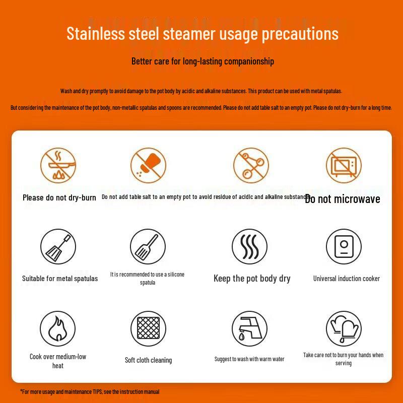 SUPOR 26cm 304 Stainless Steel Double-Layer Steamer Pot
