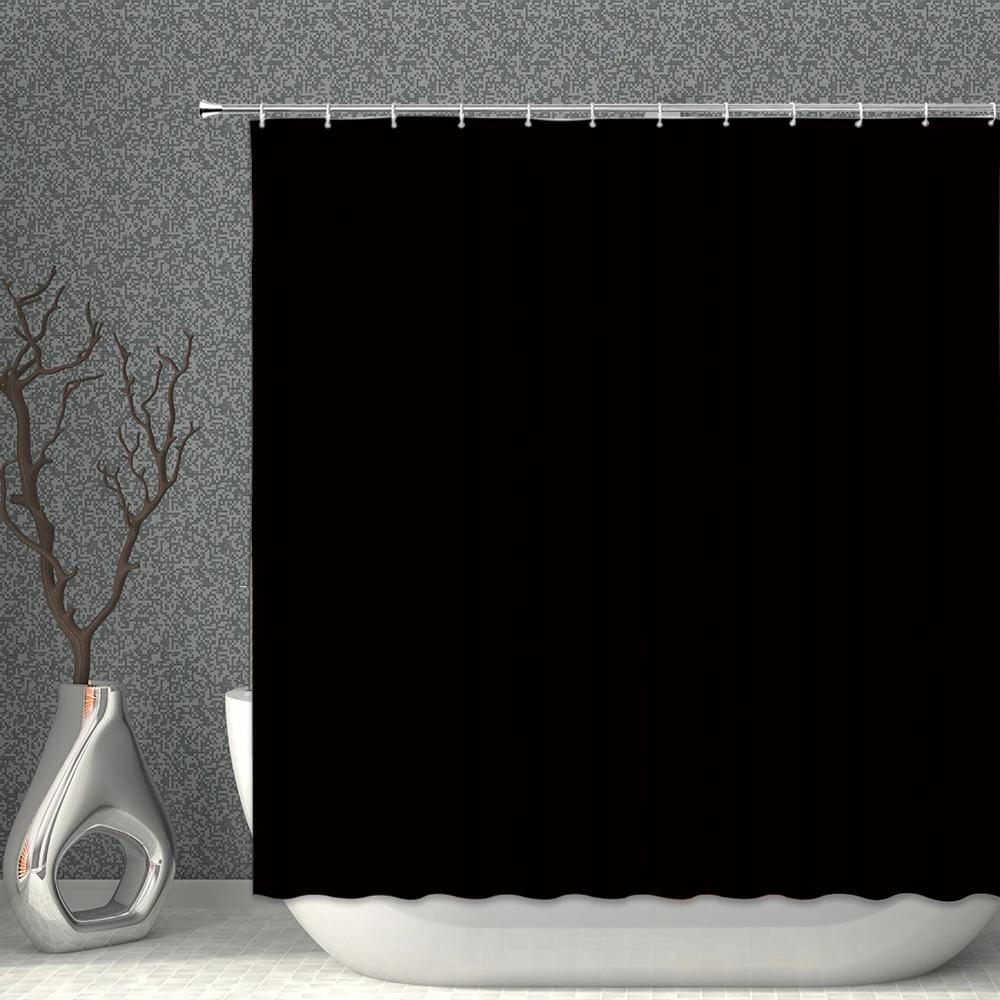 Pure White Grey Polyester Fabric Shower Curtains Black Blue Yellow Gradient Purple Waterproof Bath Curtain For Bathroom Decor
