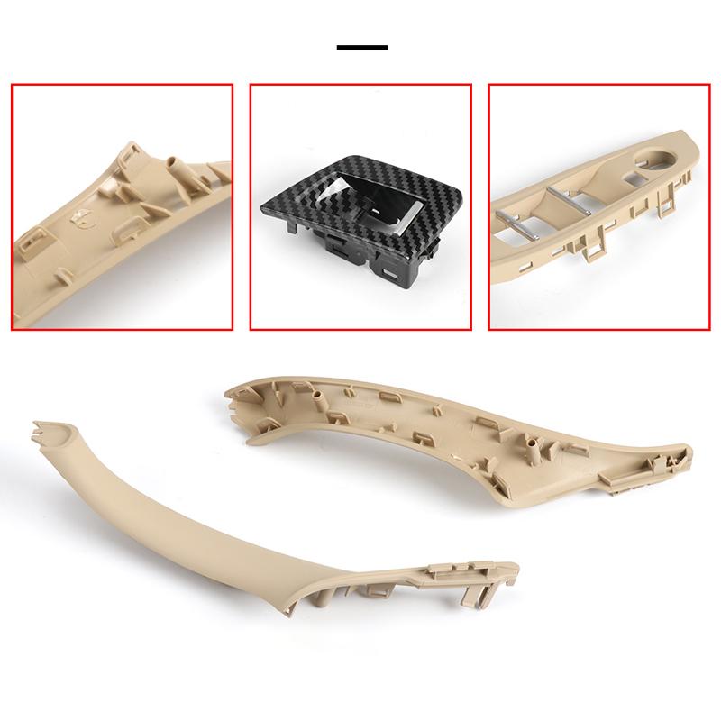 7Pc/Set Left Right Hand Drive LHD For BMW 5 Series F10 F11 F18 Beige Black Interior Door Handle Inner Door Panel Pull Trim