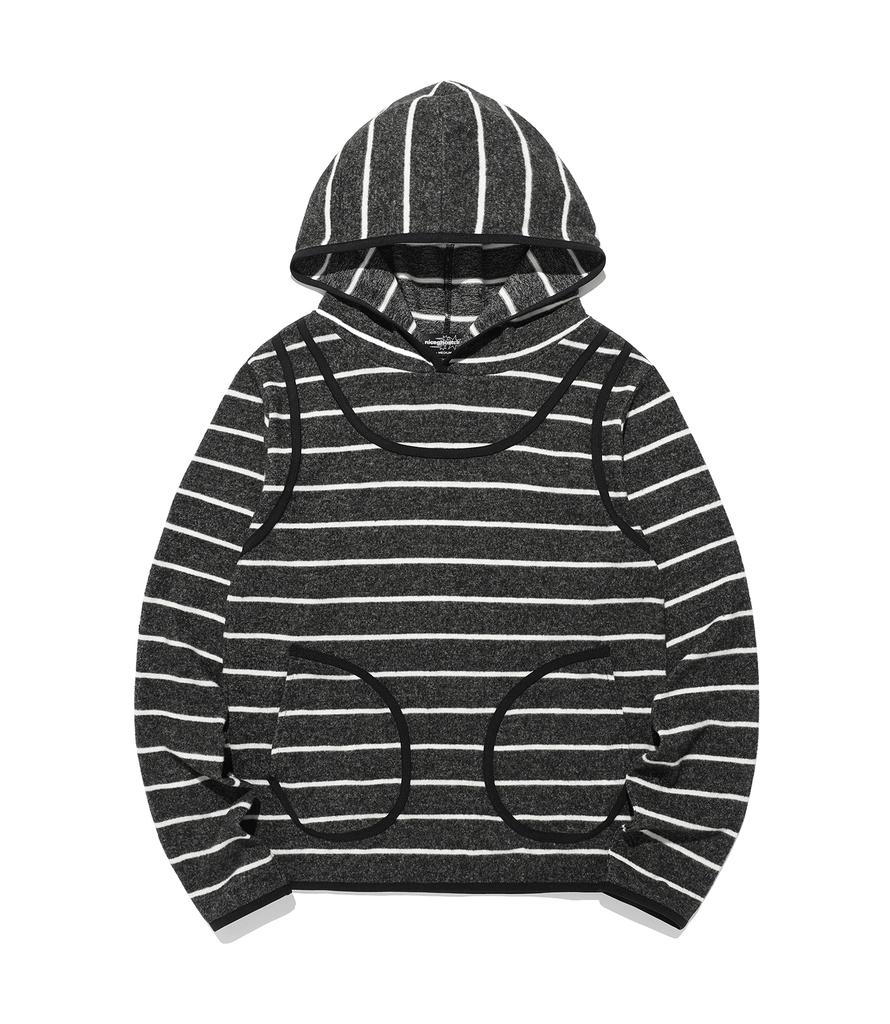 Stripe Sleeveless Hoodie_Charcoal(Ng2Fffm401A)