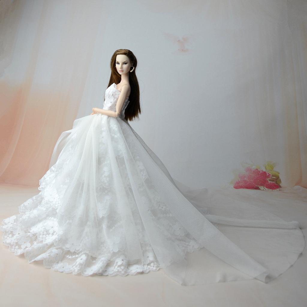 Princess Doll Sequined Luxury Tutu Dress 1/6 Size Bridal Formal Wear Candy Color Wedding Clothing for 29CM Dolls