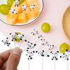 8 stuks/set Mini Cartoon Panda Fruitvorkje Kinderen Snack Dessert Decoratie Vorkjes Lunches Feestdecoraties Plastic Dierenvorm Prikker