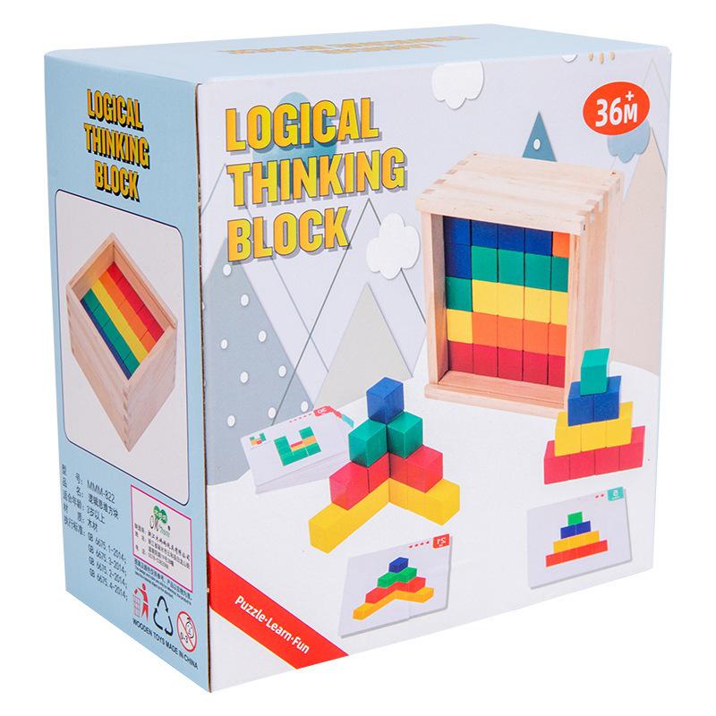 Educational Wooden Puzzle Cubes for Children s Early Learning and Logical Thinking Development 15x15x8.2 cm