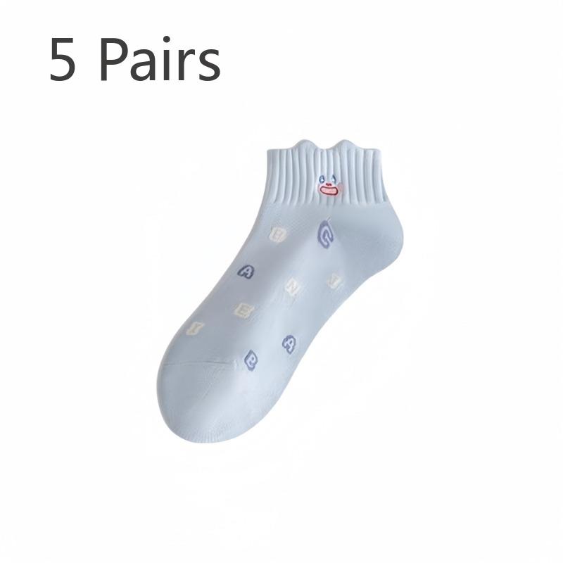 

5 пар женских летних тонких новых носков-лодочек из чистого хлопка 5 Pairs