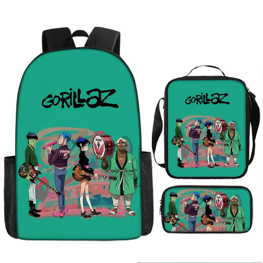 UK Virtual Band Gorillaz Kids' Cartoon Backpack - Dual Use Shoulder/Crossbody Bag