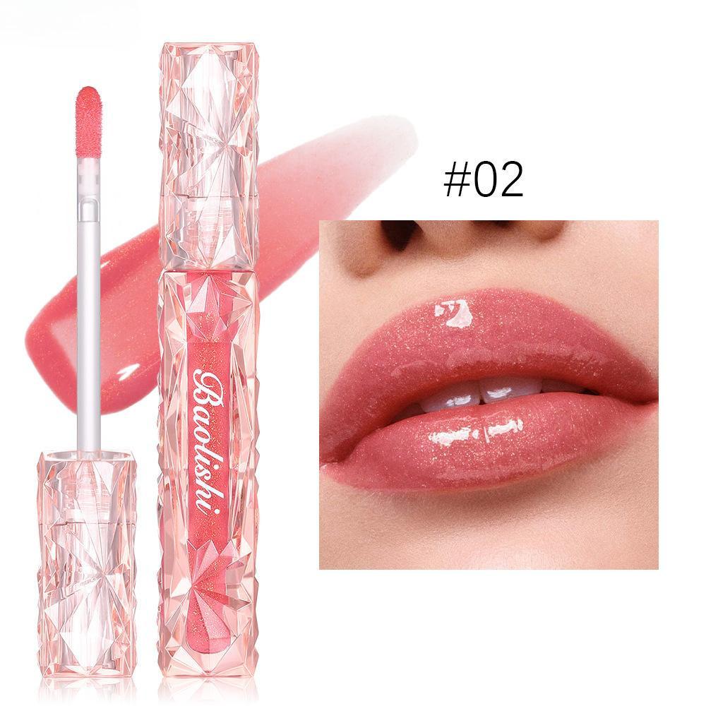 Glitzernder Lipgloss, Spiegel, Wasserglanz, Lipglasur, Antihaft-Becher, wasserdicht, perlmuttartiger, feuchtigkeitsspendender Lippenbalsam
