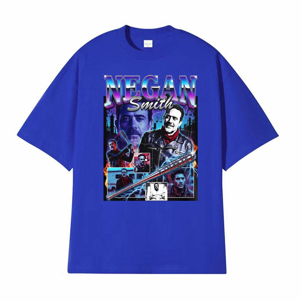 Negan Smith Graphic Jeffrey Dean Morgan Fan Gift T Shirt Unisex Women Vintage Style Tshirts Summer Cotton Casual Oversized Tshirt