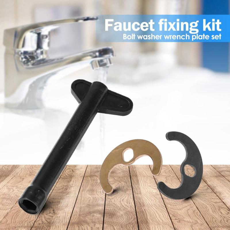 Tap Faucet Fixing Fitting Kit Bolt Washer Wrench Plate Kitchen Basin Tool Plastic Hexagonal Wrench for Repairing Faucets