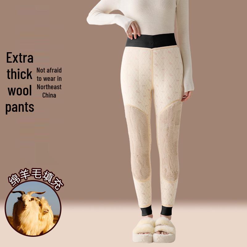 Women's Warm Plush Cotton Pants for School Uniforms, 2025 Winter Style, Wearable Inside or Outside.