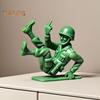 Green Soldier Figurine Military Men Ornament Desktop Decoration Miniature Soldier Statue for Pretend Play Games Military Themed Party