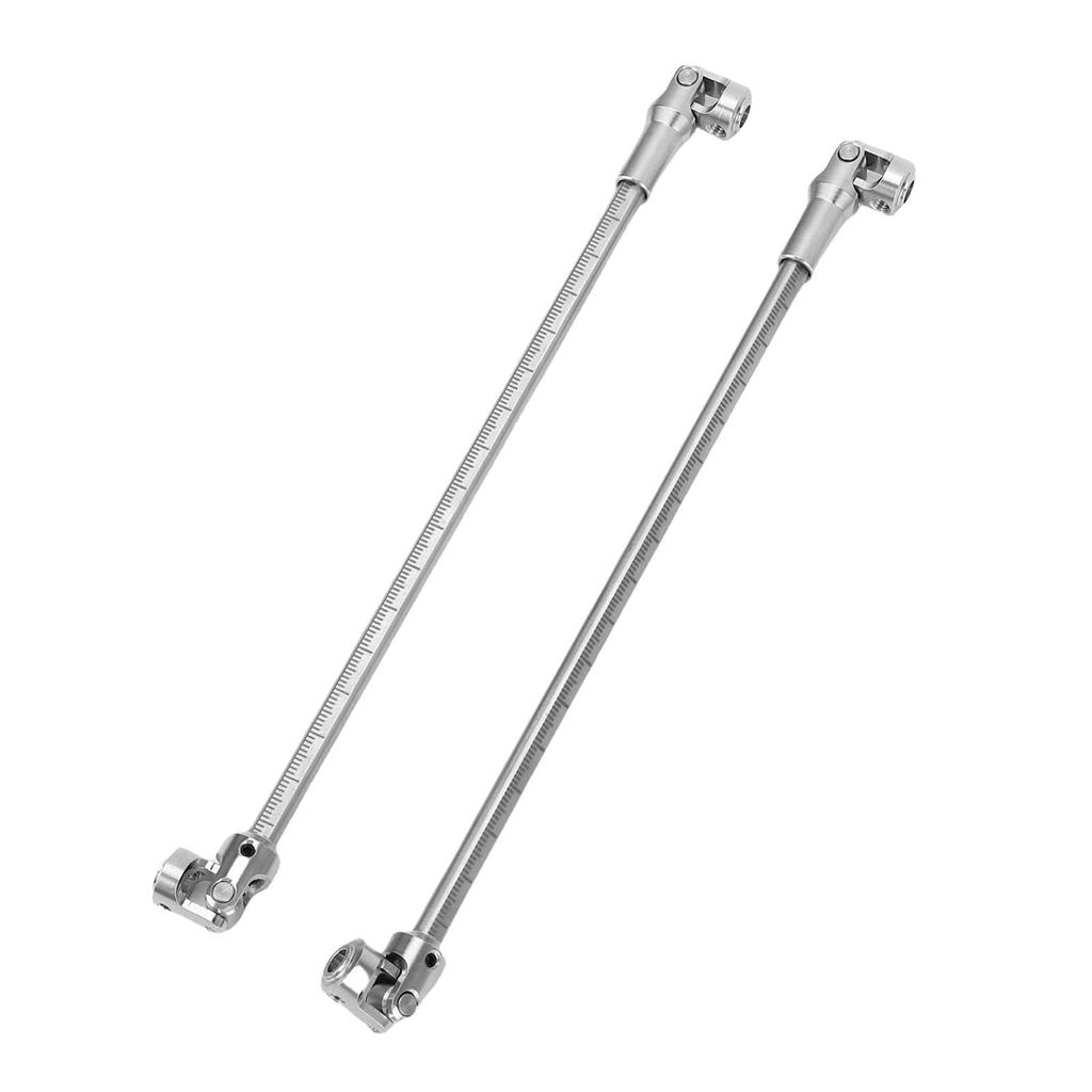 2PCS RC Crawler Driveshafts Stainless Steel Cutting Length Universal RC Joint Drive Shafts for 1 10 LCG Silver